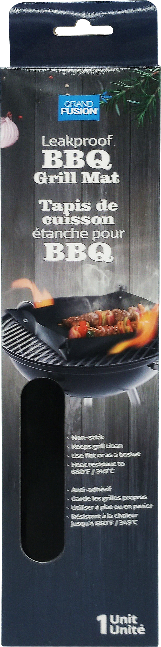 Image Tapis de cuisson anti-adhésif étanche pour BBQ - Noir